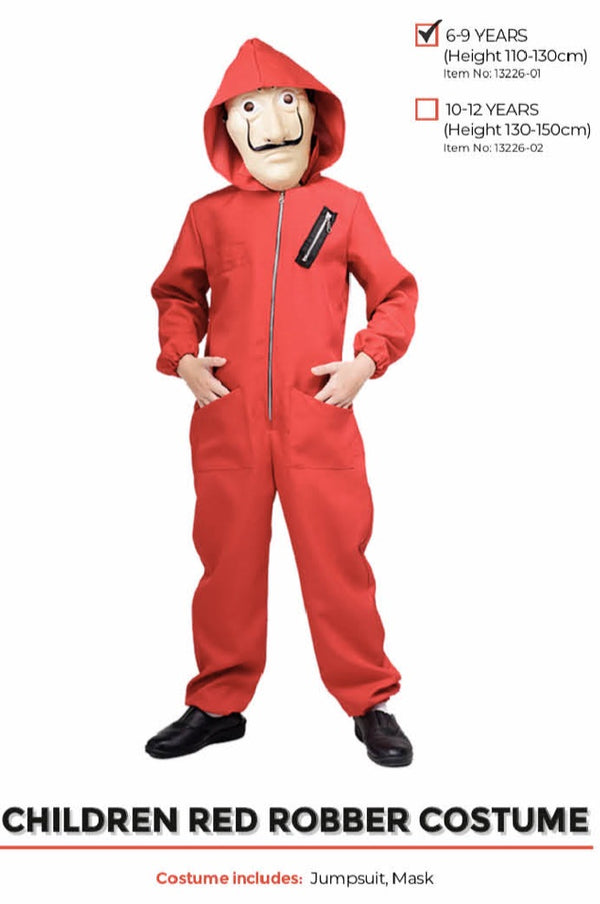 Children Red Robber Costume